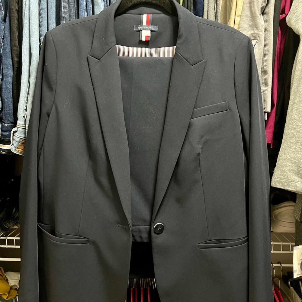 Tommy Hilfiger Navy Pantsuit Elegant Design
